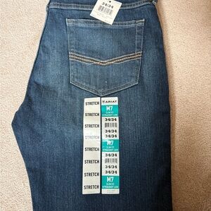 NWT Ariat M7 Legacy Men's Slim Fit Straight Leg Blue Denim Jeans Size 34x34